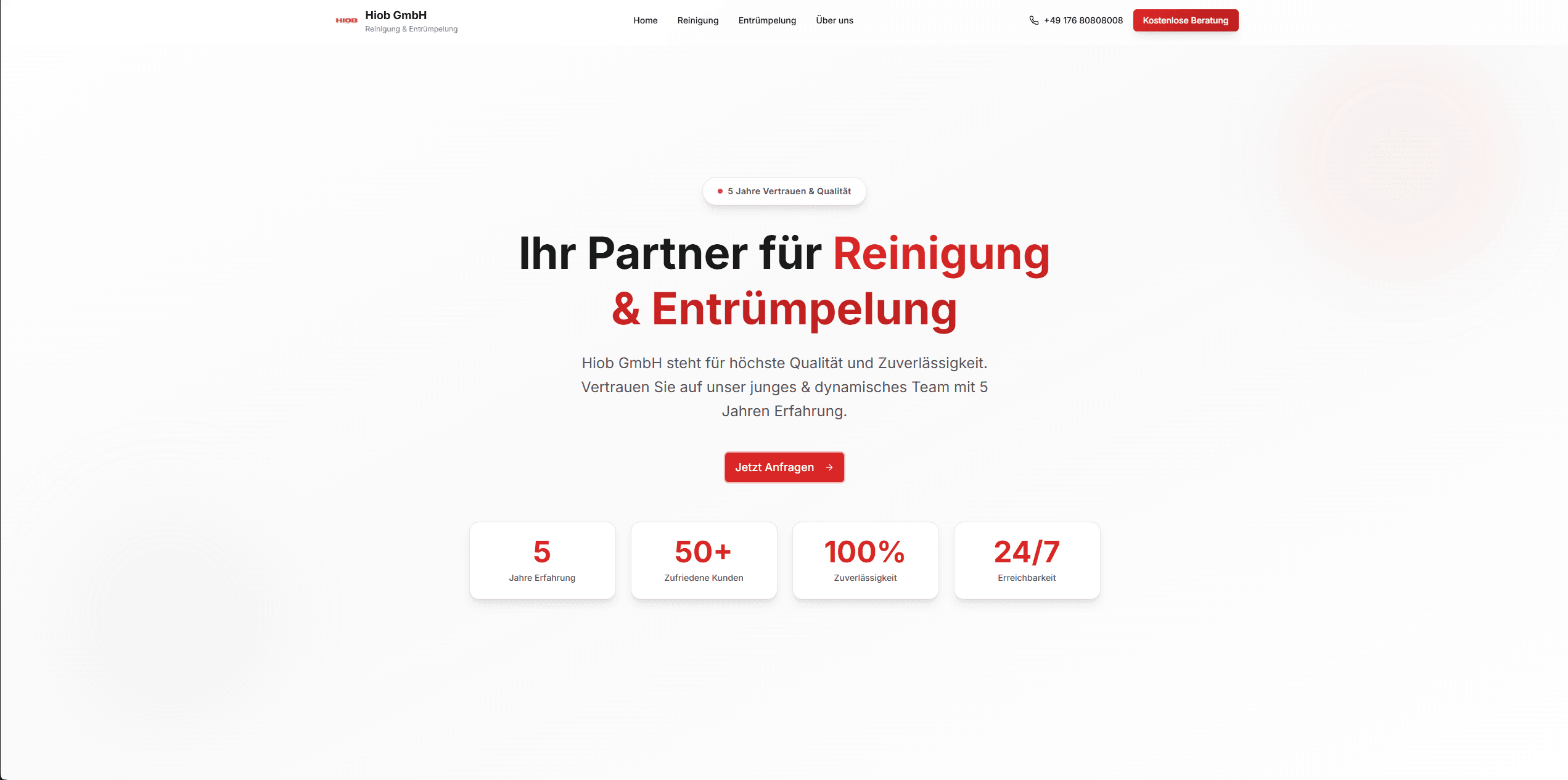 Website-Referenz: Hiob GmbH (hiobgmbh.de)