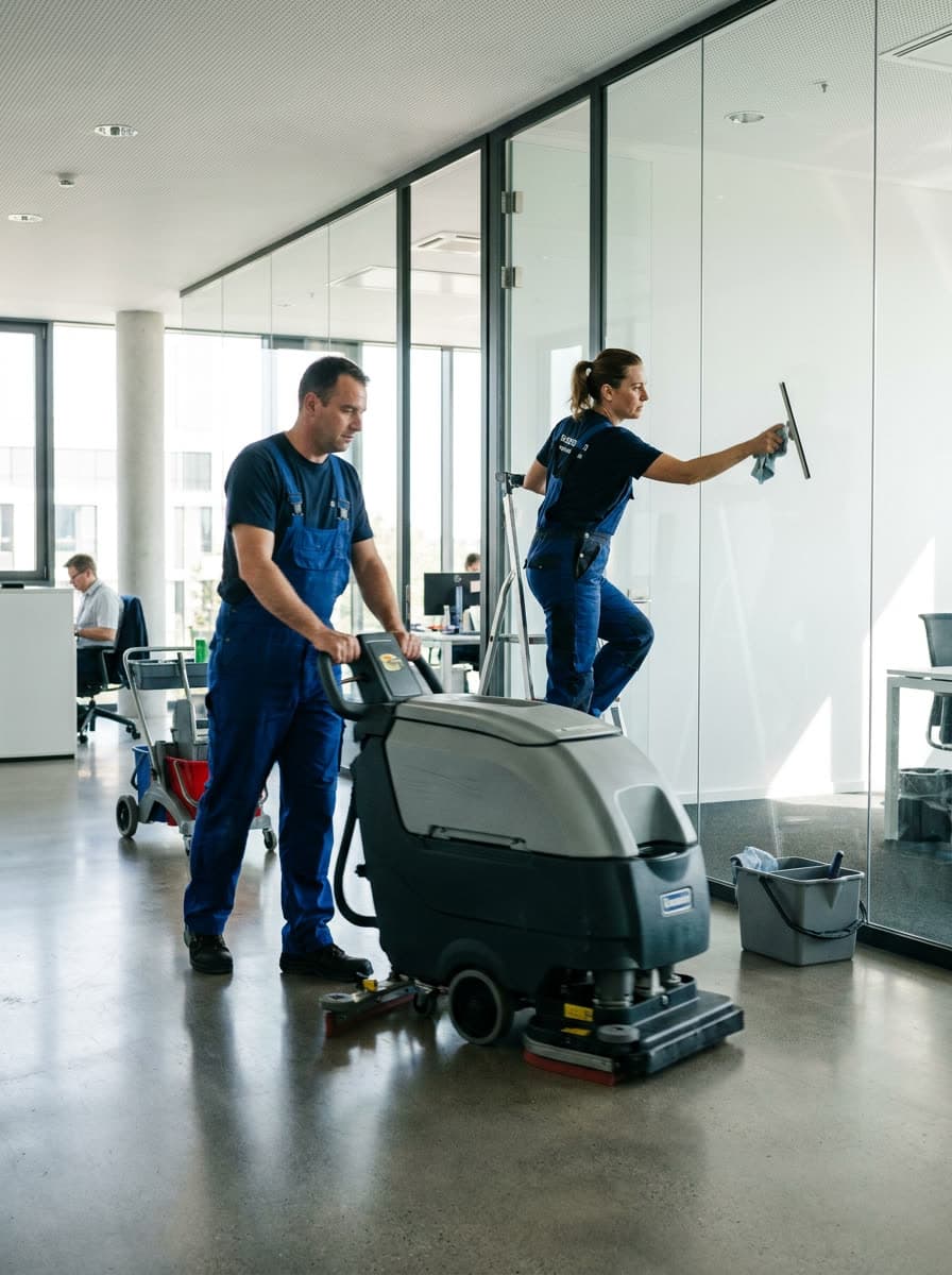 Reinigungsteam im Einsatz